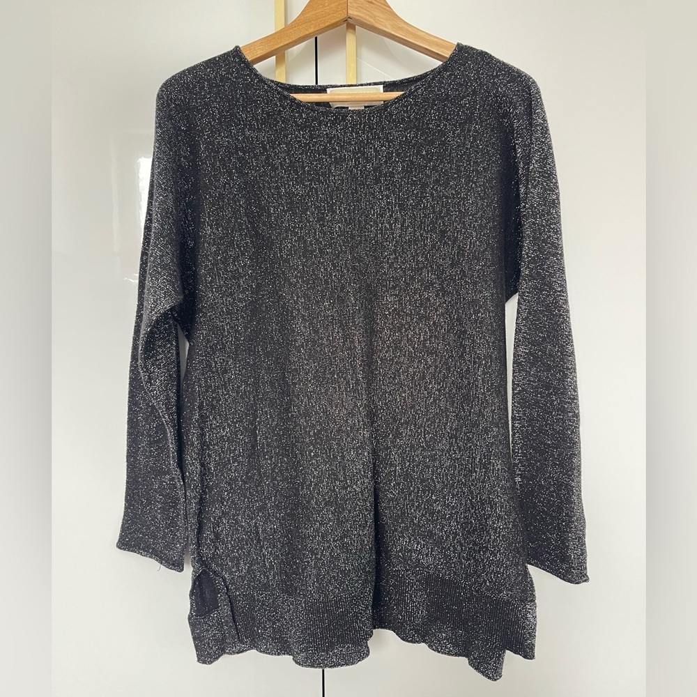 Michael Kors metallic scoop neck sweater size Large